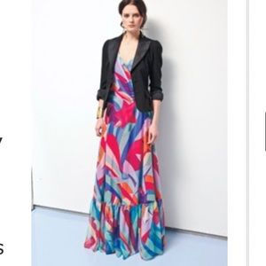DIANE VON FURSTENBERG MAUPITI SILK MAXI WRAP DRESS